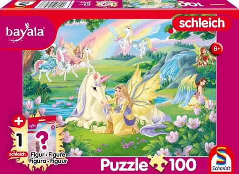 Schmidt Puzzle Bayala: Magische Einhörner / 100 Teile / Schleich Figur / 36,1 × 24,3 cm
