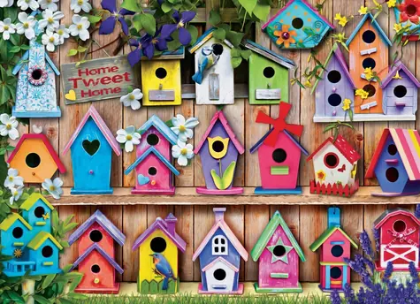 EUROGRAPHICS Puzzle Vogelhäuser / 1000 Teile / 67,6 × 48,9 cm