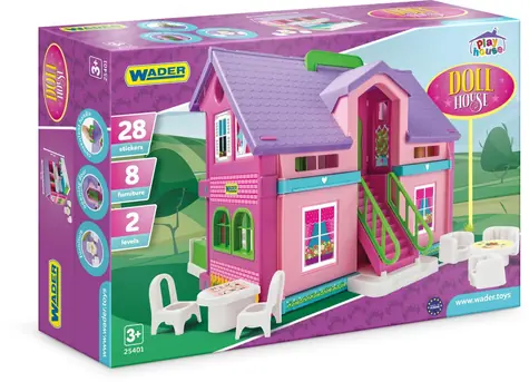 Wader Puppenhaus / 37 × 30 cm / Kunststoff / ab 3 Jahren