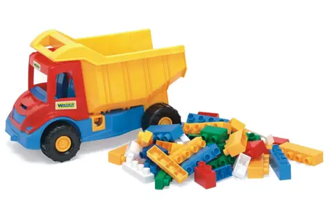 Wader Car Multitruck mit Würfeln / 38 cm / Kunststoff / 2 Farben / 12 m+