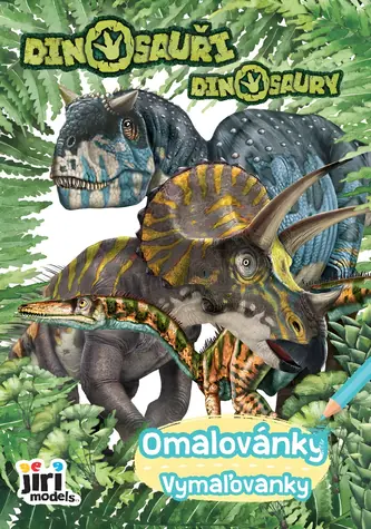 JIRI MODELS Malbuch Dinosaurier / A5 / 9 Schwarz-Weiß- + 9 Farbbilder