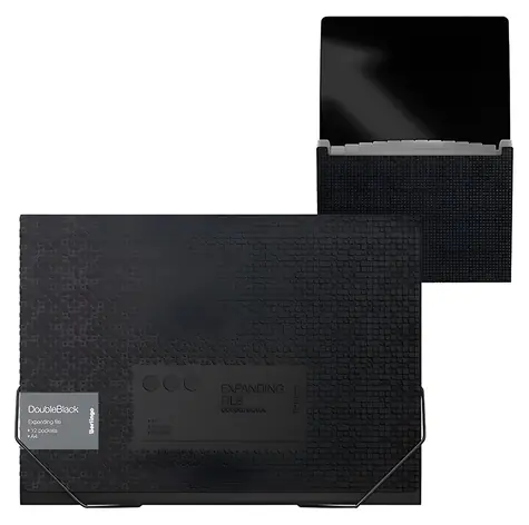 Berlingo DoubleBlack schwarz / Akkordeonmappe / A4 / 12 Fächer / Polypropylen