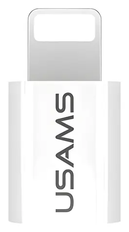 USAMS US-SJ014 weiß / Adapter microUSB auf Lightning / 2,1 A