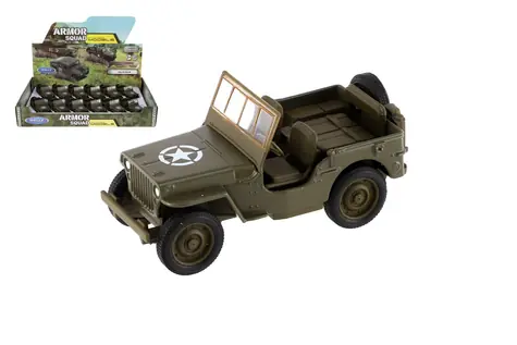 TEDDIES Militärauto Jeep Willys MB 10 cm / Metall/Kunststoff / Rückziehmechanismus / ab 3 Jahren