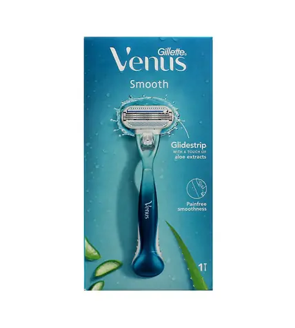 Gillette Venus Smooth Rasierer + 1 Ersatzscherkopf
