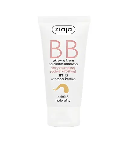 Ziaja BB Cream für normale, trockene und empfindliche Haut, LSF 15, 50 ml, natürlich