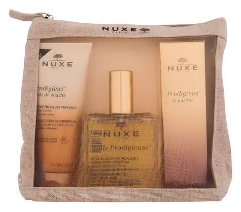 NUXE Huile Prodigieuse Körperöl 100 ml ~ Trockenöl 100 ml + Duschöl 100 ml + Körperlotion 100 ml