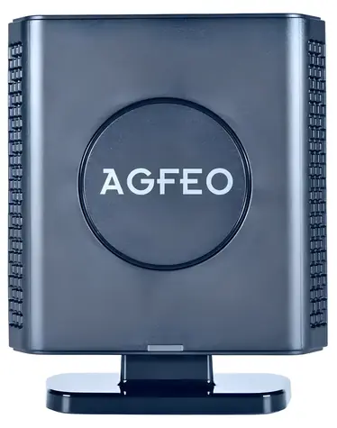 AGFEO DECT IP-Basis Pro XS schwarz / DECT IP-Basis / Betrieb mit Einzel- und Doppelzellen / Tischständer