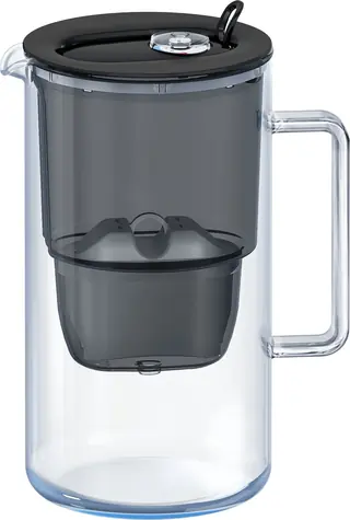 AQUAPHOR Glas 2,5 l schwarz + 1x Filter / Filterkanne / Filter: Maxfor PLUS Mg