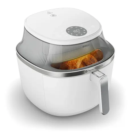 Philips Ovi XL 3000 NA341/10 weiß / Heißluftfritteuse / 2000 W / 7,2 l / Touch-Bedienung / LED-Display