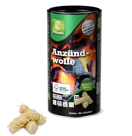 Anzündhilfe aus Holzwolle / Anzünder / 32 Stück / Holzwolle