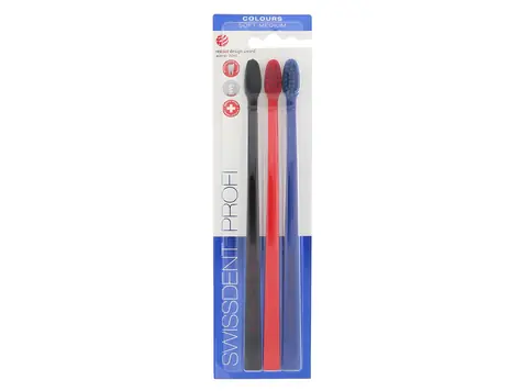 Swissdent Profi Colours Trio Klassische Zahnbürste 3 Stück