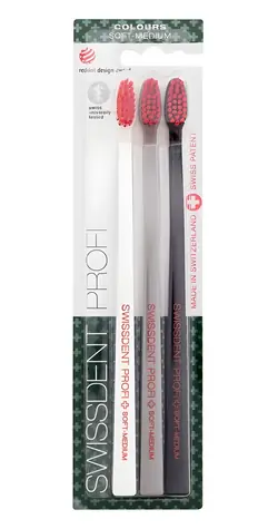 Swissdent Profi Colours Trio Klassische Zahnbürste 3 Stück