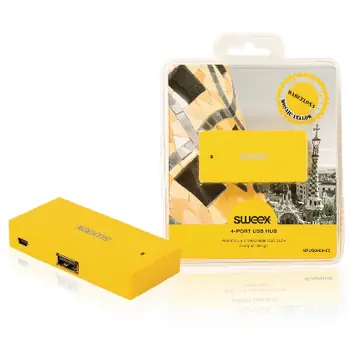 Sweex Barcelona gelb / USB-Hub / 4 Anschlüsse