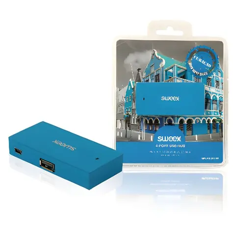 Sweex Curaçao blau / USB-Hub / 4 Anschlüsse / NPUS0480-07