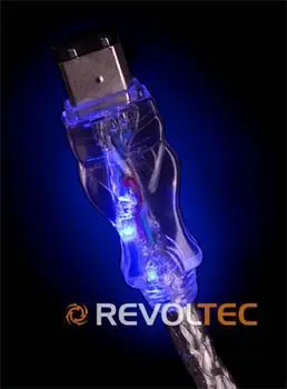 Revoltec FireWire-Kabel, flach, blau / Kabel / FireWire 6-polig / 1,8 m