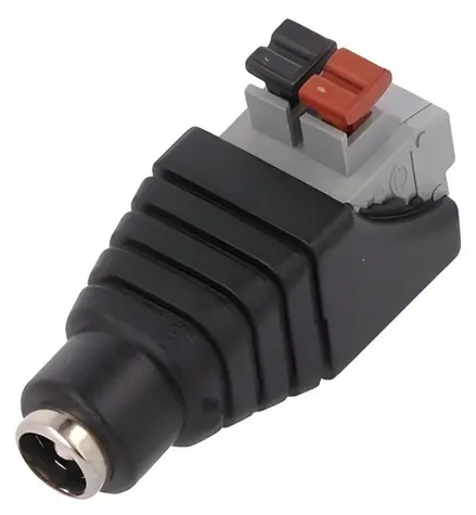 Tipa DC 2,1-mm-Buchse mit Federklemme / Stecker / 2,1 mm