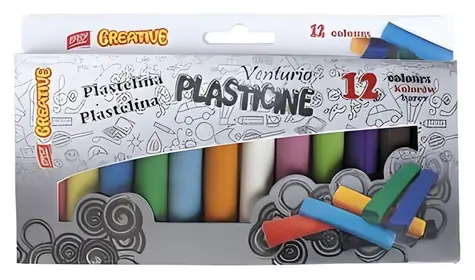 Easy Plasticine Venturio / 12 Farben / 192 g