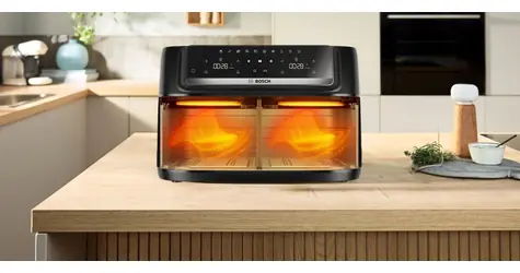 BOSCH MAFD440B7 schwarz / Heißluftfritteuse / 2500 W / 9 l / Dualbetrieb / 6 Programme