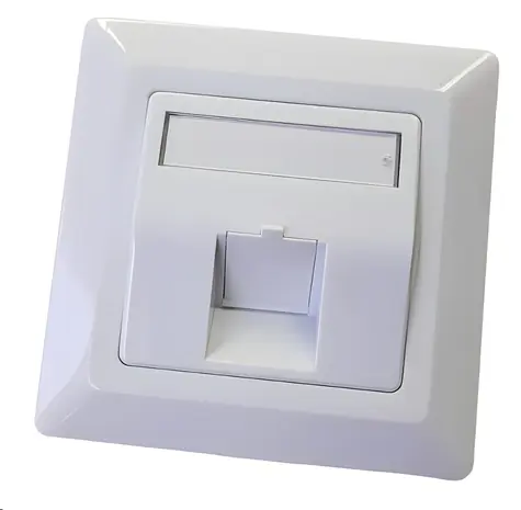 Lexi-net -Steckdose, unbestückt, universell, 1 Port , 80x80, weiß / Datensteckdose / Metallgehäuse / für Keystone KSL, TA