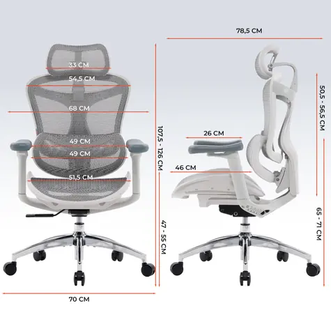 Sihoo Doro C300L weiß / Ergonomischer Bürostuhl / Netzbezug