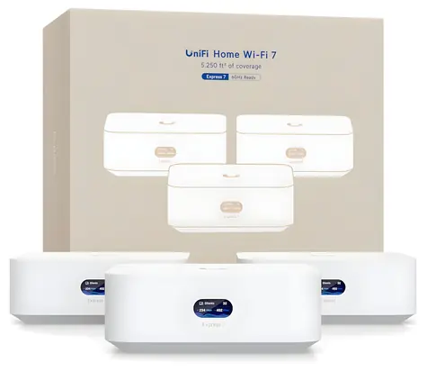 Ubiquiti UniFi Express 7 3 Stück / Access Point / Wi-Fi 7 / 2,4/5/6 GHz / MLO Mesh