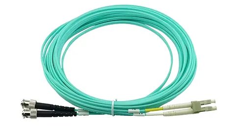 BlueOptics LC/ST / Optisches Patchkabel / MM OM3 / 50/125 µm / 0,5 m / aqua