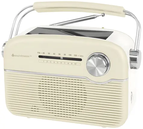 Soundmaster TR480BE weiß / Radio / FM/UKW / Solarbetrieb / Batterie