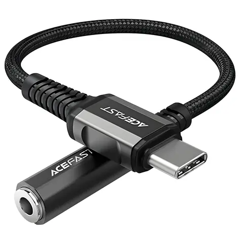 Acefast C1-07 USB-C (M) - 3,5-mm-Klinkenbuchse (F) 18 cm schwarz / Audioadapter / DAC / AUX