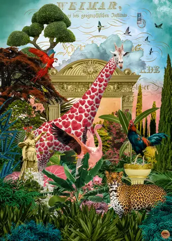 HEYE Puzzle Fauna Fantasies: Giraffenliebe / 1000 Teile / 70 x 50 cm