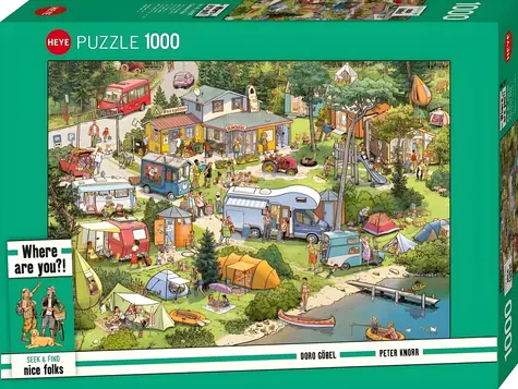 HEYE Puzzle Camping / Such- und Findspiel / 1000 Teile / 70 x 50 cm