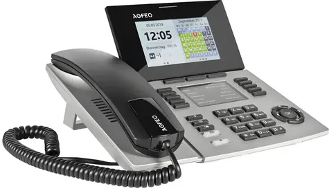 AGFEO ST 56 SENSORfon Silber / Systemtelefon / Farbdisplay / 10 Funktionstasten / DHSG / Bluetooth