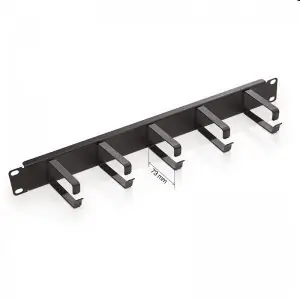 Triton 19" Patchkabelhalter aus Metall (RAB-VP-X21-A2) / Kabelmanagement-Panel / 1 HE / Maschentiefe 73 mm