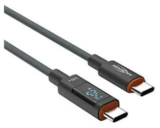 Ansmann 1700-0176 Anthrazit / Daten- und Ladekabel / USB-C - USB-C / 1,2 m / PD 140 W / LED-Display