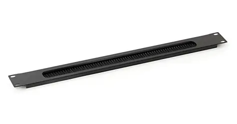 Triton 19"-Blindplatte mit Borsten / Blindplatte / Durchsteckmontage / 1 HE