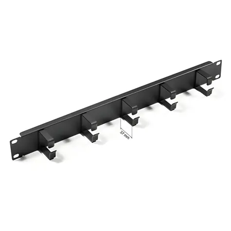 Triton 19"-Patchkabelhalter aus Metall / Kabelmanagement-Panel / 1 HE / Einbautiefe 37 mm