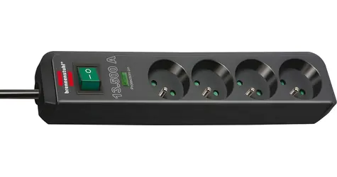 Brennenstuhl Eco-Line schwarz / Überspannungsschutz / 4 Steckdosen / 1,5 m