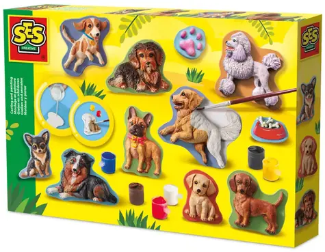 SES Creative Gipsabgüsse und -malerei Hunde / ab 5 Jahren
