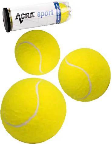 Acra Tennisbälle gelb / Bälle / 3 Stück / Freizeit