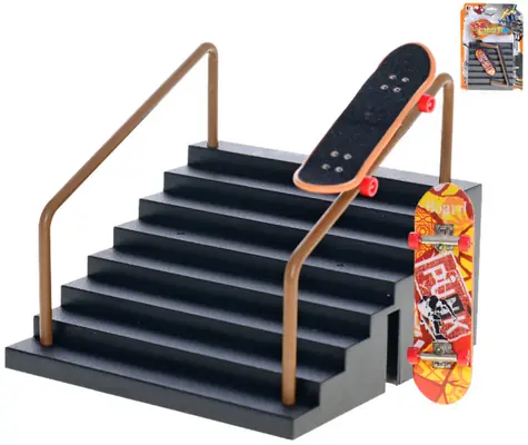 Fingerboard mit Treppenrampe / Fingerboard / Metall und Kunststoff / 9,5 cm / ab 3 Jahren
