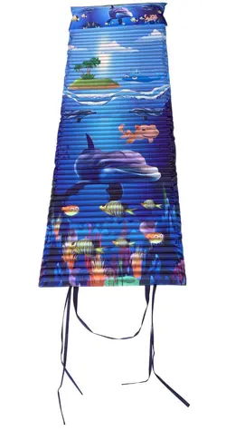 KUBISPORT Klappbare Strandliege Sea World / 184 x 55 cm / mit Kopfstütze