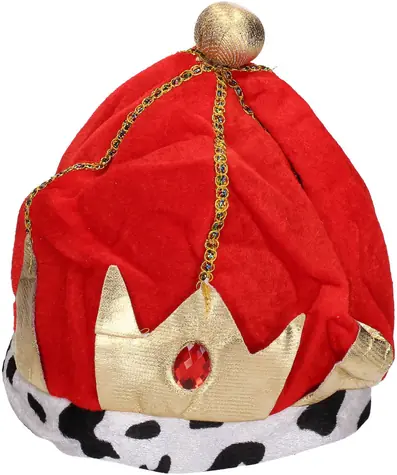 Wiky Royal Crown Rot / Karnevalsaccessoire / Textil, Kunststoff / 28 cm