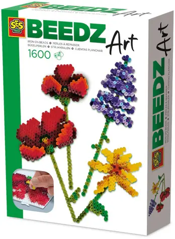 SES Creative Beedz Art Aufbügelperlen Wiesenblumen / 1600 Stück / 3D-Effekt / ab 12 Jahren
