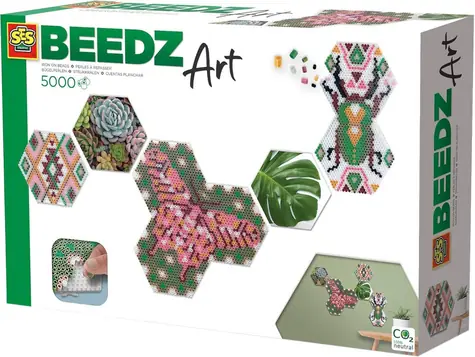 SES Creative Aufbügelperlen Beedz Art Botanika / sechseckige 3D-Perlen / 5000 Stück / ab 12 Jahren