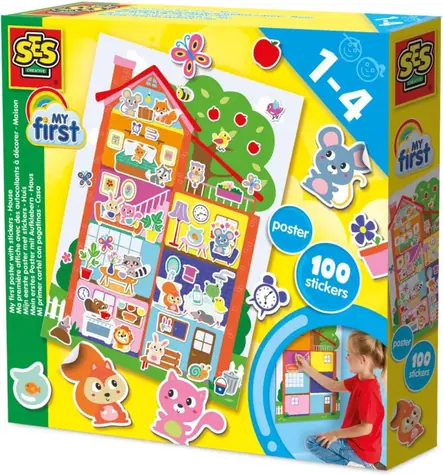 SES Creative Mein erstes Posterhaus / Stickerposter / 100 Sticker / ab 1 Jahr