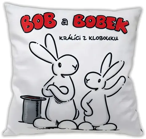 MORAVSKÁ ÚSTŘEDNA Kissen Bob und Bobek weiß / 30 x 30 cm / 100 % Polyester