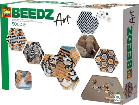 SES Creative Beedz Art Safari Bügelperlen / sechseckige 3D-Perlen / 5000 Stück / ab 12 Jahren