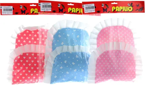 Babypuppendecke (45-50 cm) / Puppenaccessoire / gepunktet, Fliege, Herz / 70 % Baumwolle, 30 % Polyester