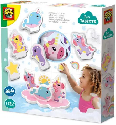 SES Creative Tiny Talents Einhörner Wasseraufkleber / Badewasseraufkleber / 9 Stück / Schaumstoff / ab 12 Monaten