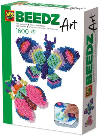 SES Creative Aufbügelperlen Beedz Art Schmetterling und Käfer / 1600 Stück / ab 12 Jahren